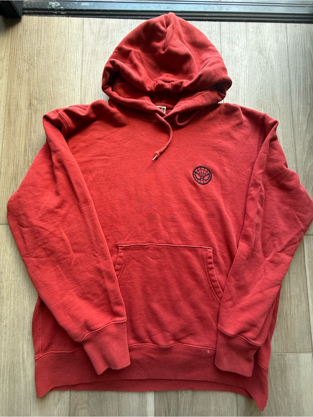 Marvel Red Pullover Hoodie with Subtle Spider Emblem